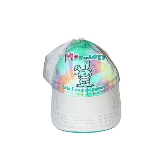 Vtg Y2K Jim Benton “It's Happy Bunny” Baseball Cap Hat Green Tie-Dye - Picture 1 of 5